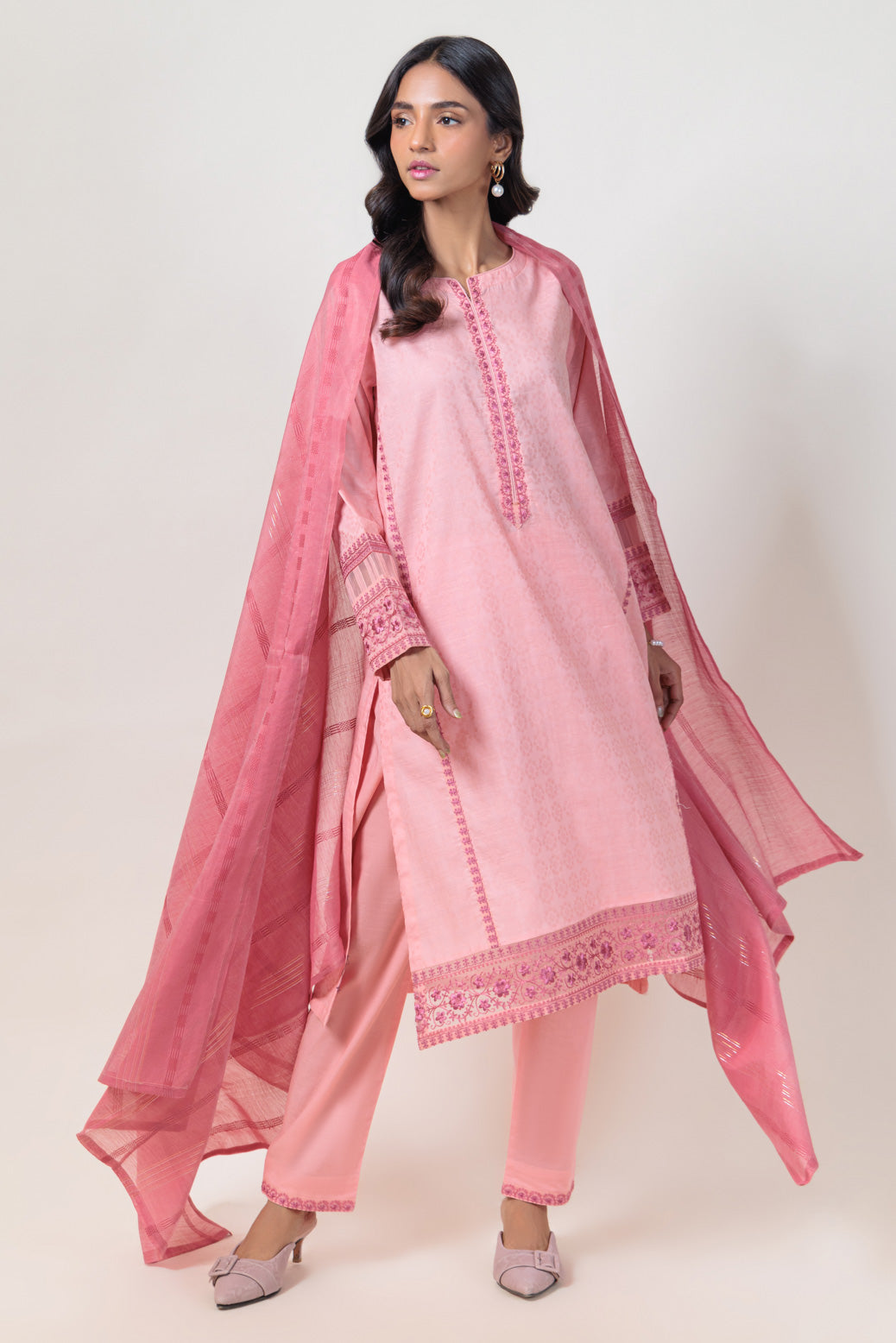 Bonanza Satrangi | Pink Jacquard 3 Piece (BPS1243P18) 14 Pink