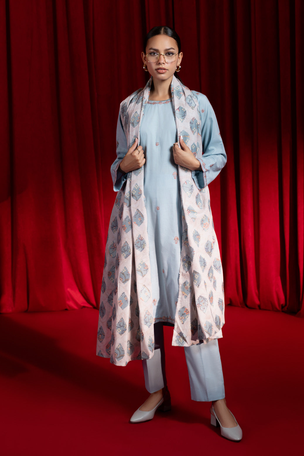 Bonanza Satrangi | Ice Blue Cambric 3 Piece (BPS2243P10) 8 Blue