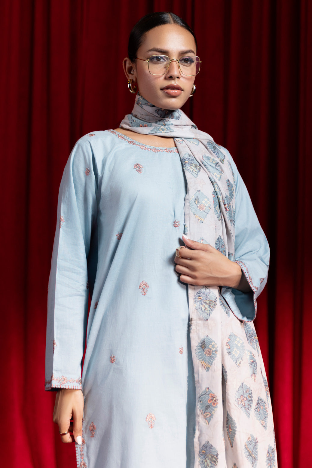 Bonanza Satrangi | Ice Blue Cambric 3 Piece (BPS2243P10) 10 Blue