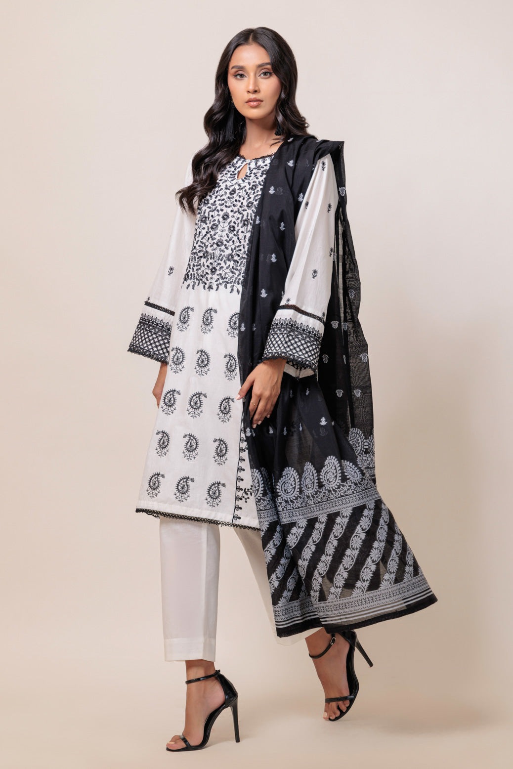 Bonanza Satrangi | White Cambric 3 Piece (BPS6243P20) 12 White