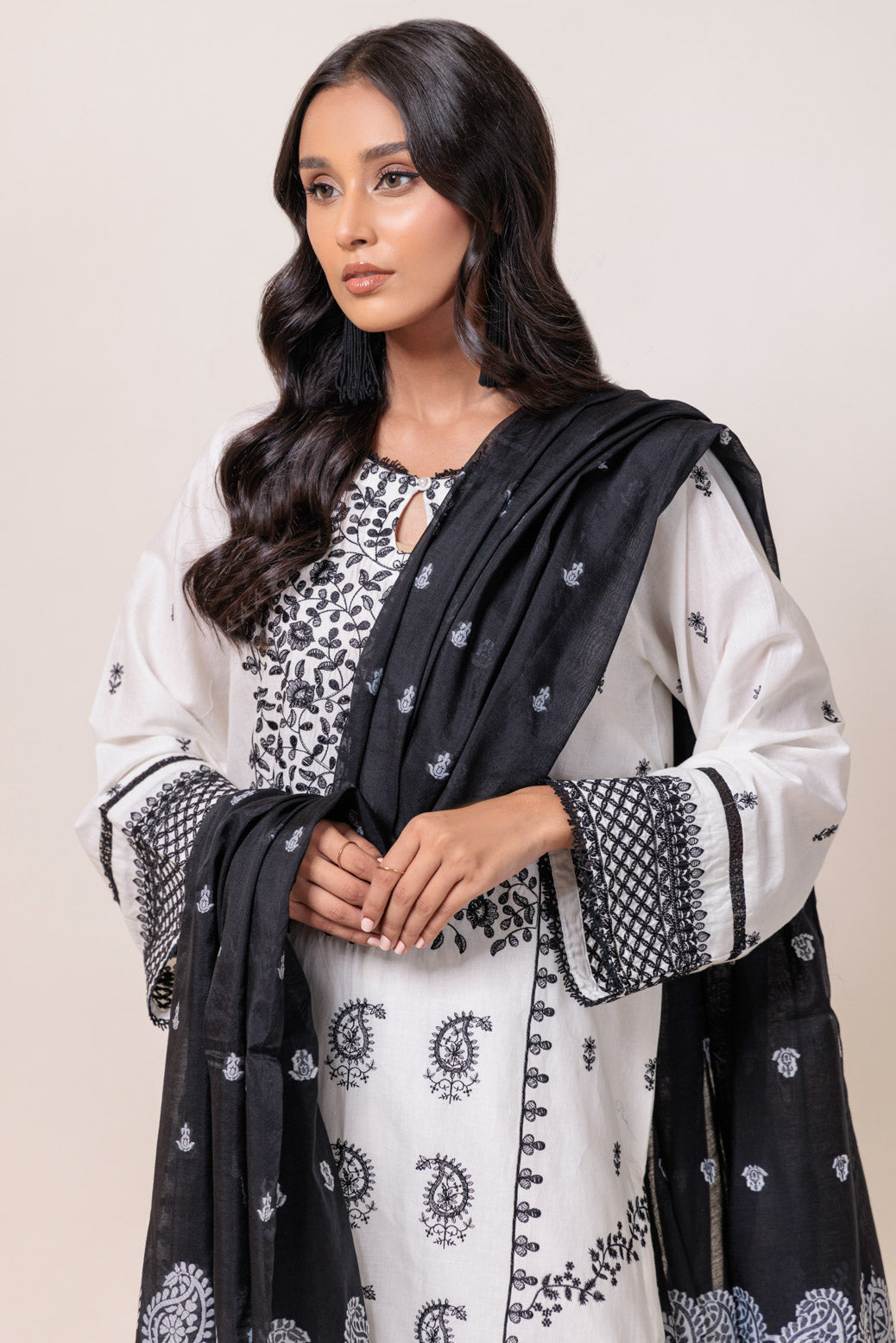 Bonanza Satrangi | White Cambric 3 Piece (BPS6243P20) 14 White