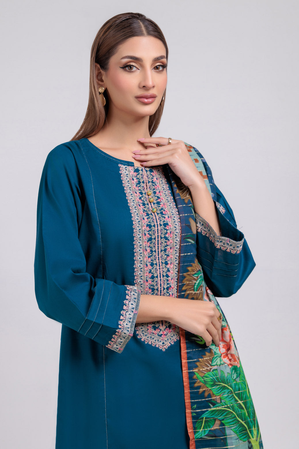 Bonanza Satrangi | Blue Cambric 3 Piece (BS1243P05) 12 Blue