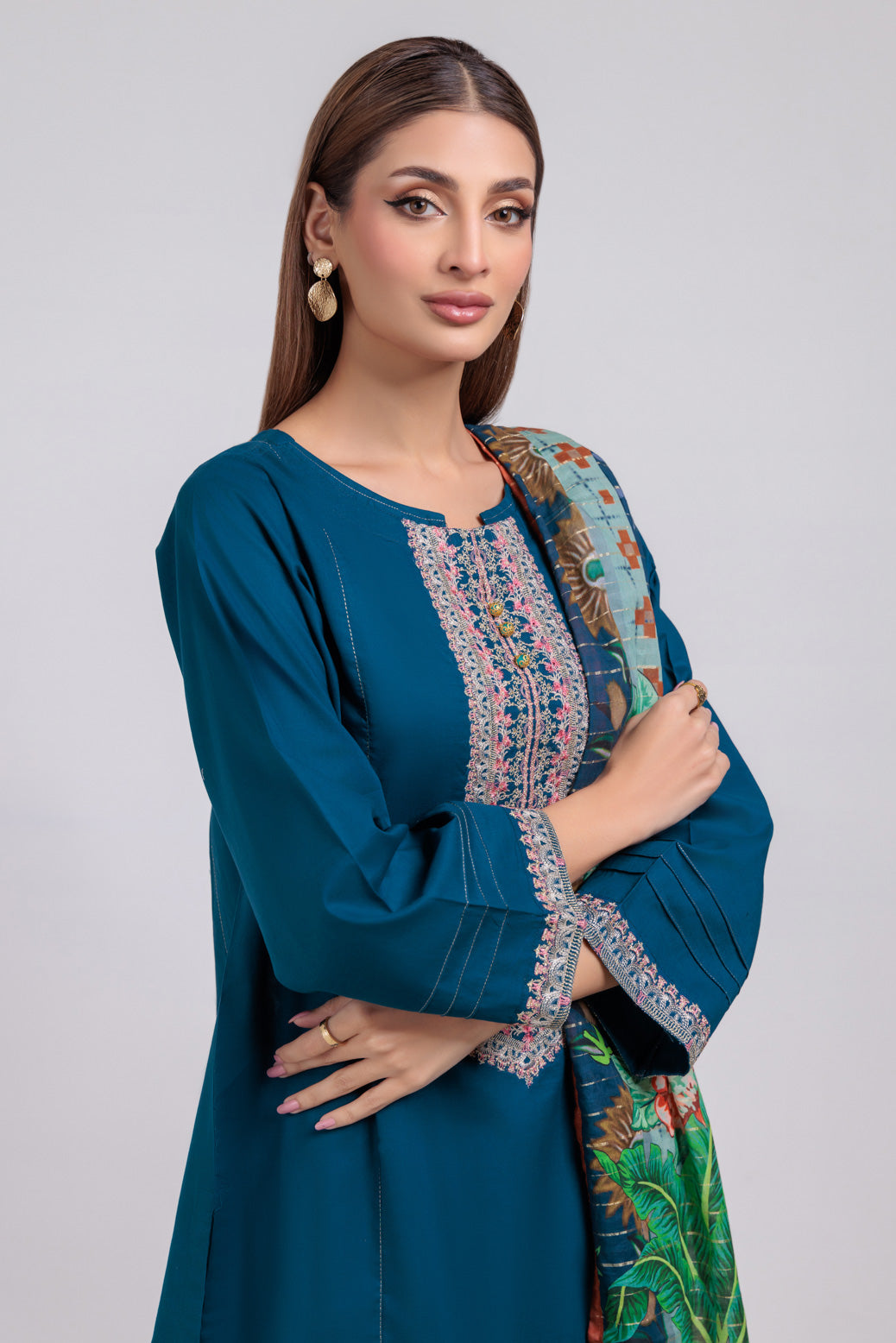 Bonanza Satrangi | Blue Cambric 3 Piece (BS1243P05) 10 Blue