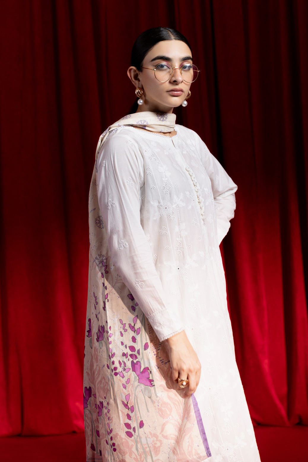 Bonanza Satrangi | White Cambric 3 Piece (BS1243P10) 10 White