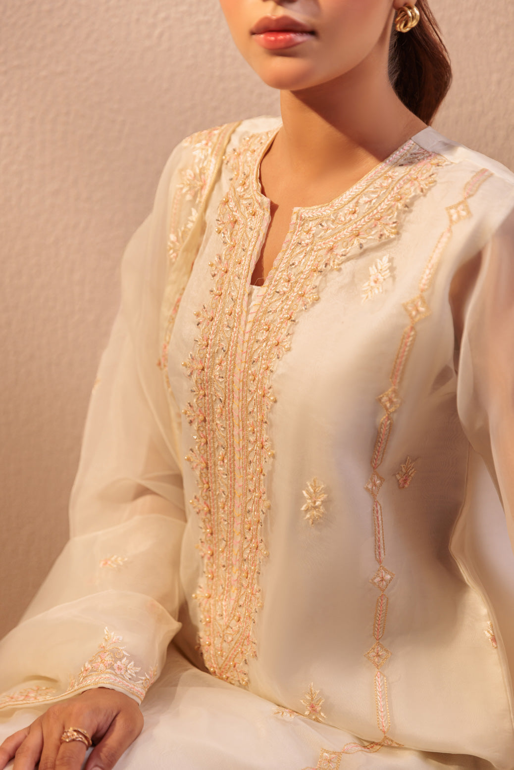 Bonanza Satrangi | White Organza 3 Piece (BS5243P09) 10 White