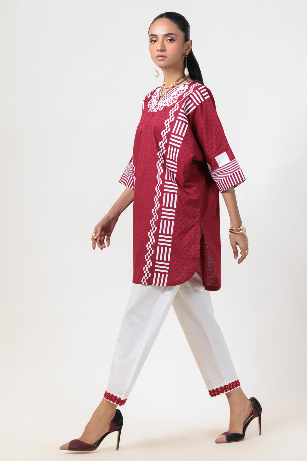 Bonanza Satrangi | Red Jacquard 2 Piece (BS7242P28) 12 Red