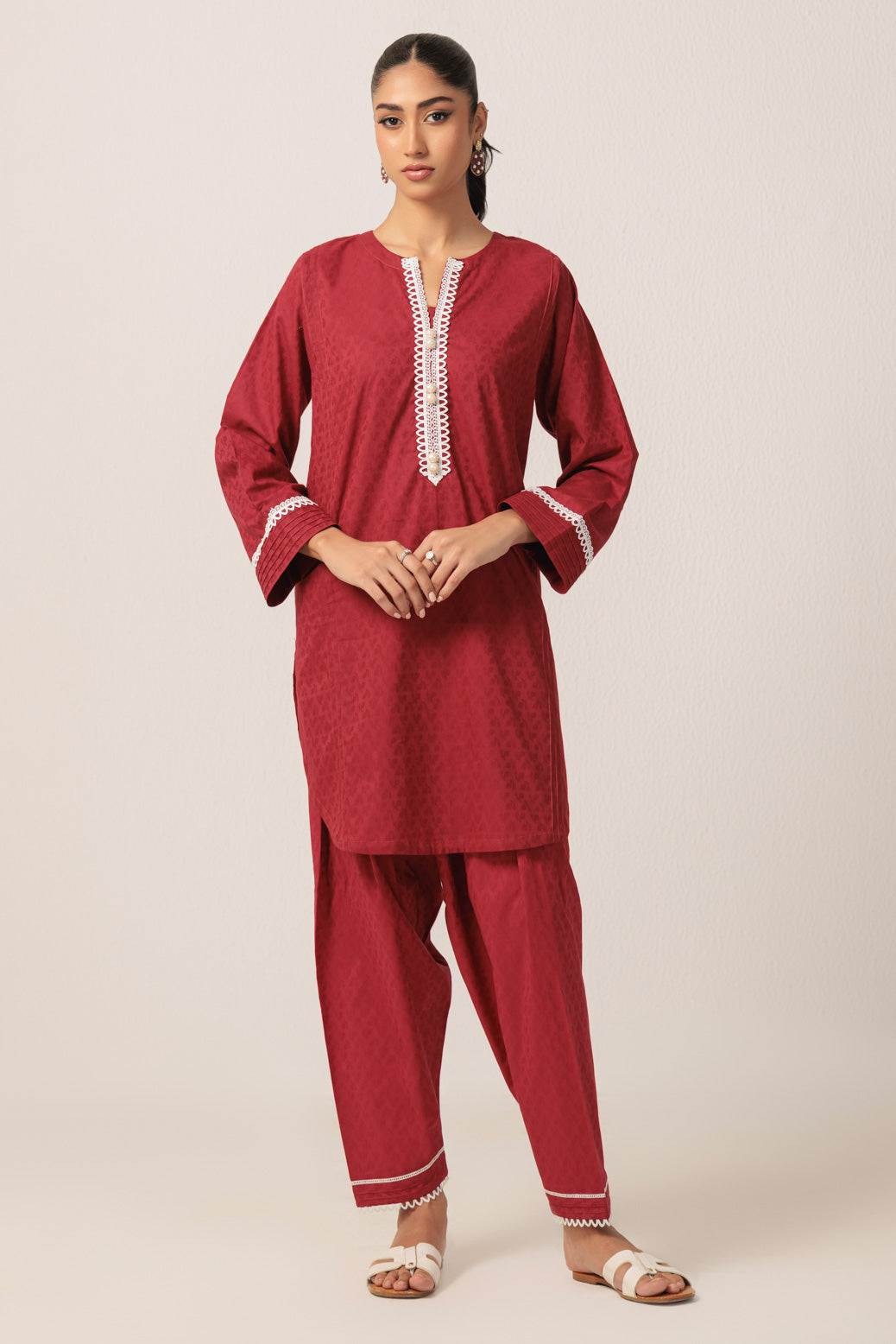 Bonanza Satrangi | Red Jacquard 2 Piece (BS7242P31) 8 Red