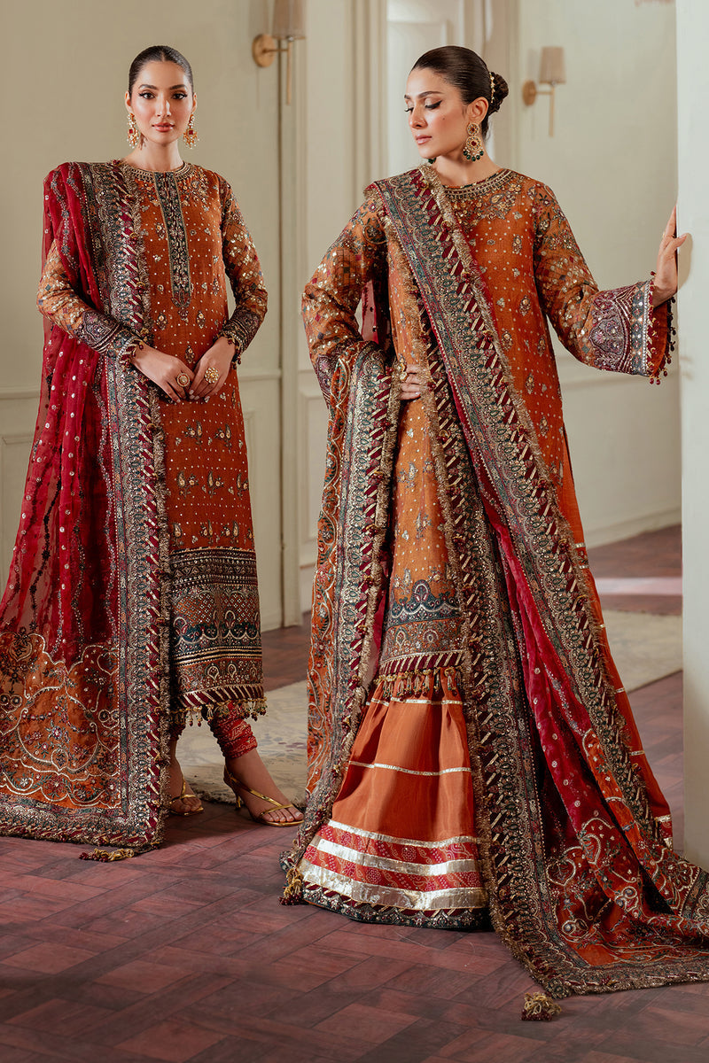 Baroque | Chantelle 24 | NET CH13-01 XS Burnt Orange Long Shirt with Churi Pajama