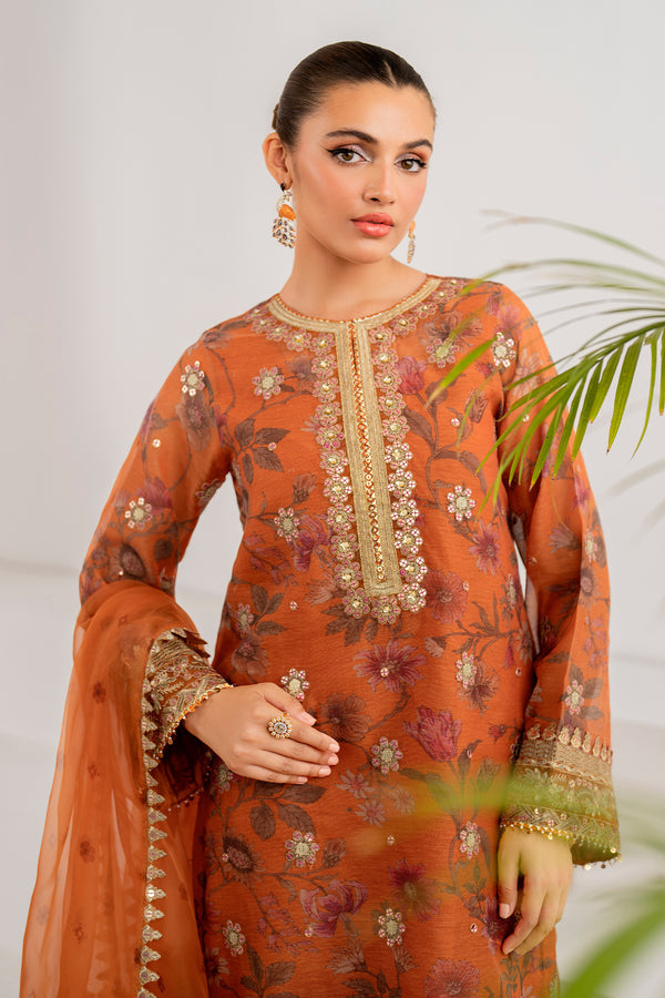 Baroque | Velvet Formals | COTTON NET UF-701 L Rust Cotton Net