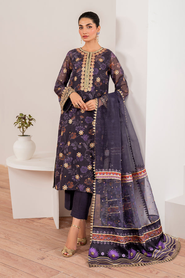 Baroque | Velvet Formals | COTTON NET UF-702 XS Deep Purple Cotton Net