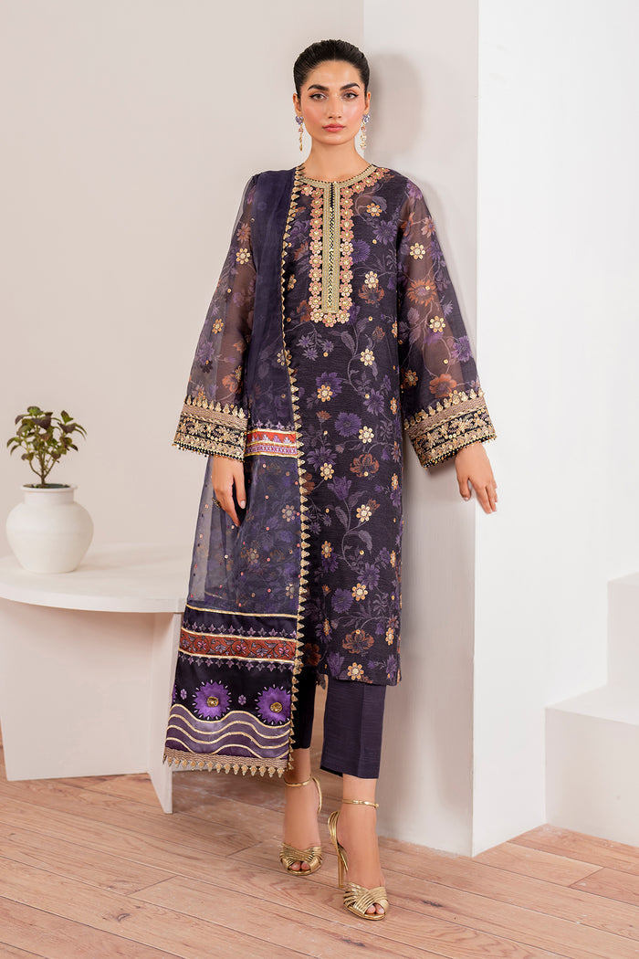 Baroque | Velvet Formals | COTTON NET UF-702 Custom Size Deep Purple Cotton Net