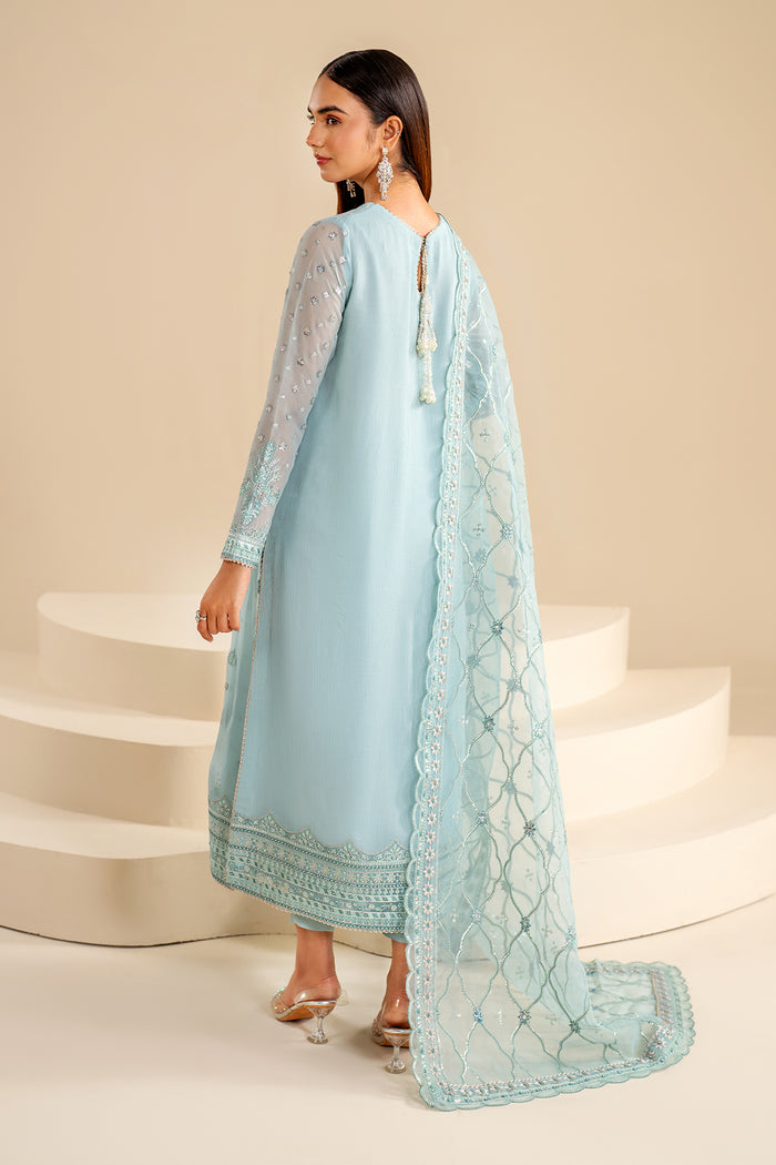 Baroque | Velvet Formals | CHIFFON UF-624 S Ice Blue Chiffon