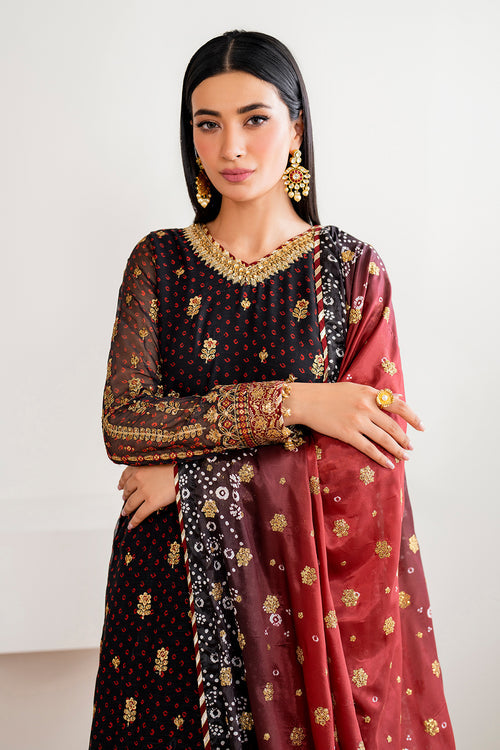 Baroque | Velvet Formals | CHIFFON UF-683 XL Dark Blue Chiffon