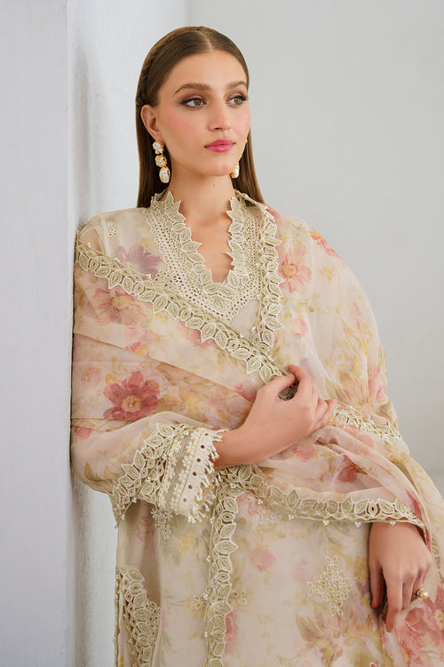 Baroque | Velvet Formals | ORGANZA UF-523 M Beige Organza
