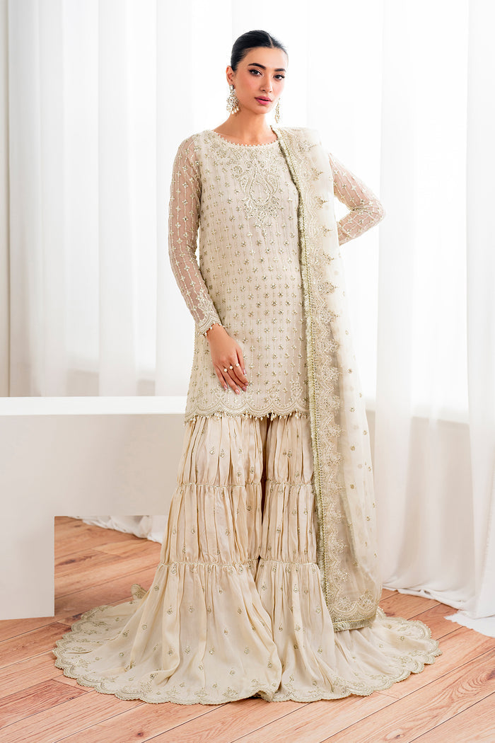 Baroque | Velvet Formals | CHIFFON UF-687 XL Ivory Chiffon