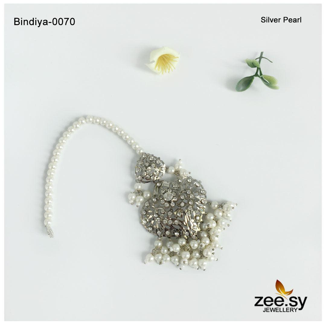 Bindiya-0070 Silver Pearl