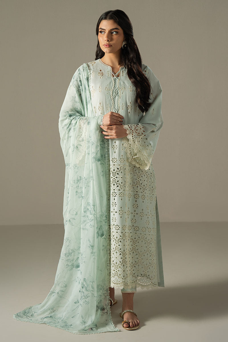 Cross Stitch | Chikankari Lawn 25 | BLUE AURA XS Mint Lawn