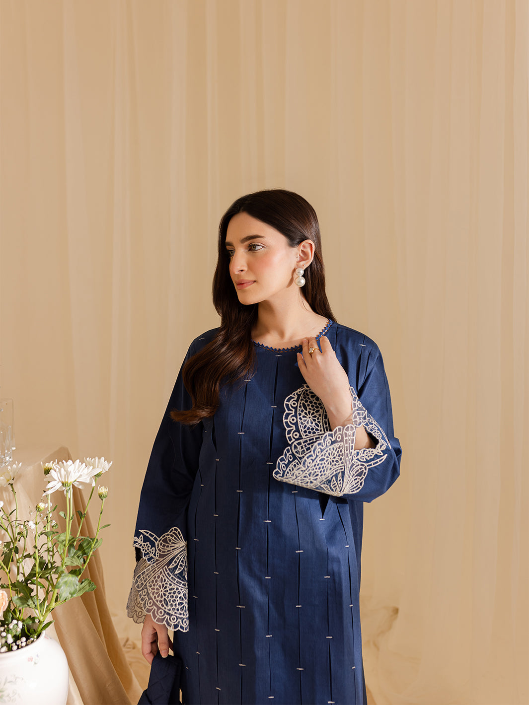 Mahnur | Petal Whispers Lawn Pret | Bluebell