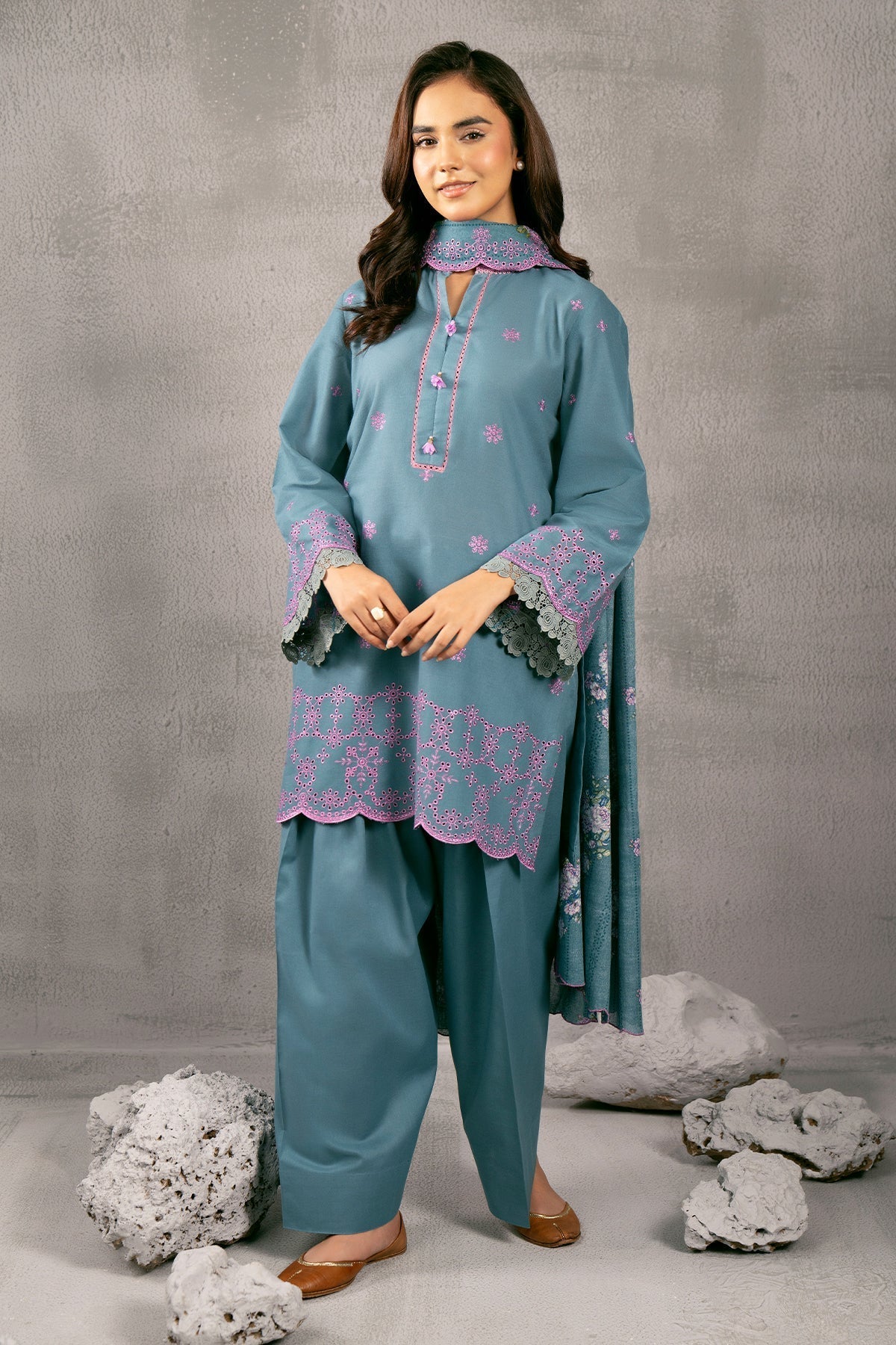 Kayseria | Winter Khaddar 24 | C6039-2 XS Sky Blue Khaddar