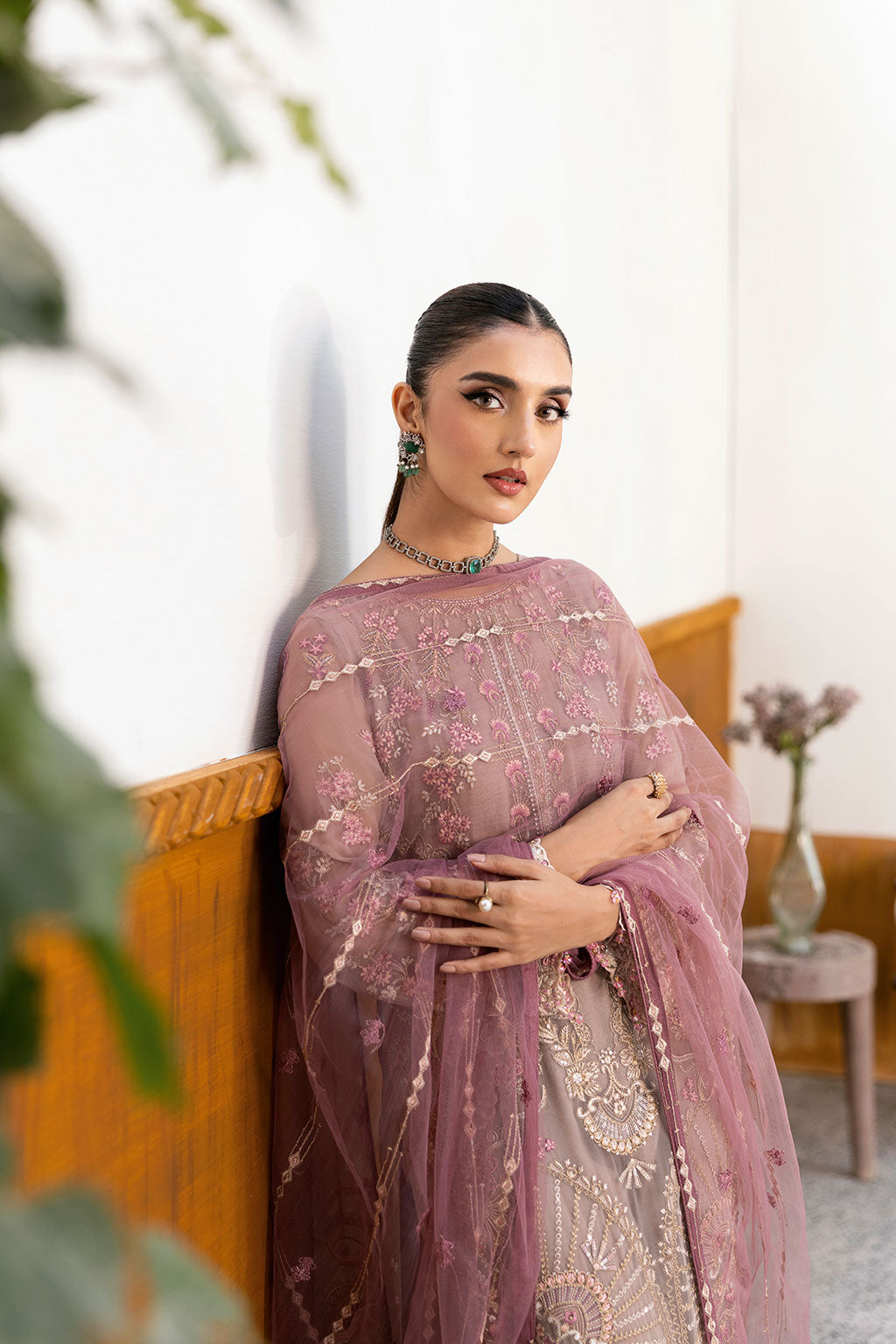 Ramsha | Chevron Chiffon Collection | A-1009 M Cloud Gray Chiffon