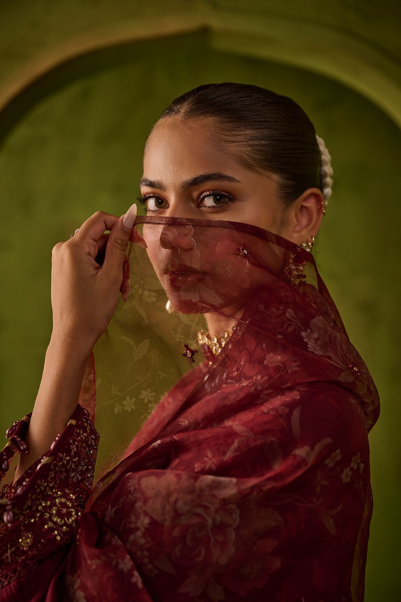 Dhanak | Festive Formals | SS24DU-3197 MAROON 3Pcs - Pakistani Designer Dress - by Dhanak | Type: Formal - 100% Original at Saira Sultan