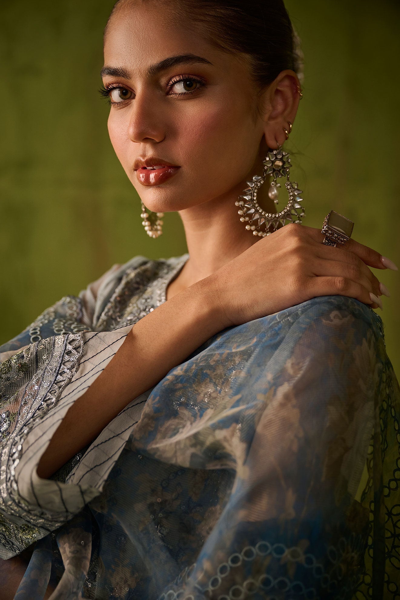 Dhanak | Festive Formals | SS24DU-3196 BLUE 3Pcs - Pakistani Designer Dress - by Dhanak | Type: Formal - 100% Original at Saira Sultan