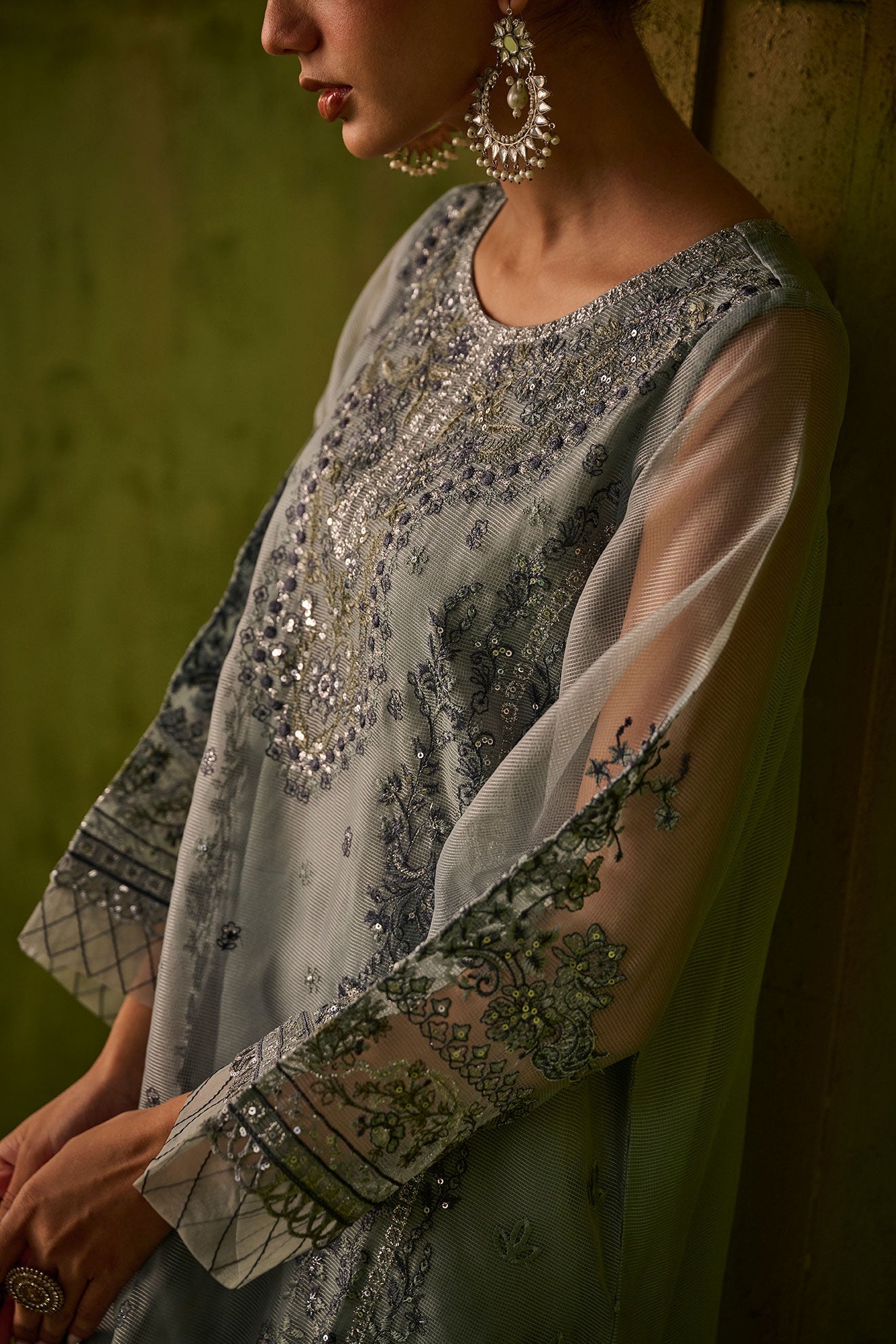 Dhanak | Festive Formals | SS24DU-3196 BLUE 3Pcs - Pakistani Designer Dress - by Dhanak | Type: Formal - 100% Original at Saira Sultan