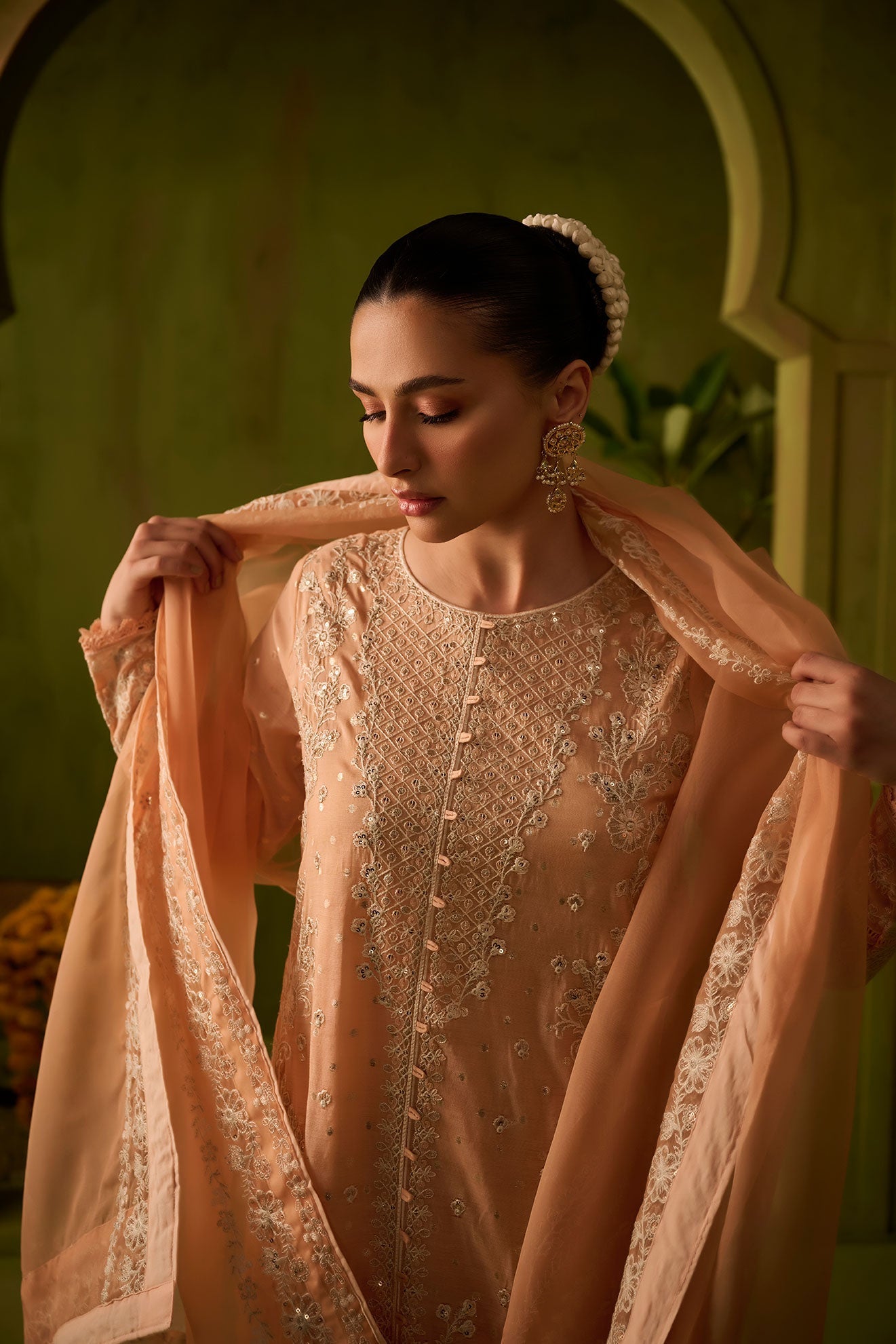 Dhanak | Festive Formals | SS24DU-3199 L-PINK 3Pcs - Pakistani Designer Dress - by Dhanak | Type: Formal - 100% Original at Saira Sultan