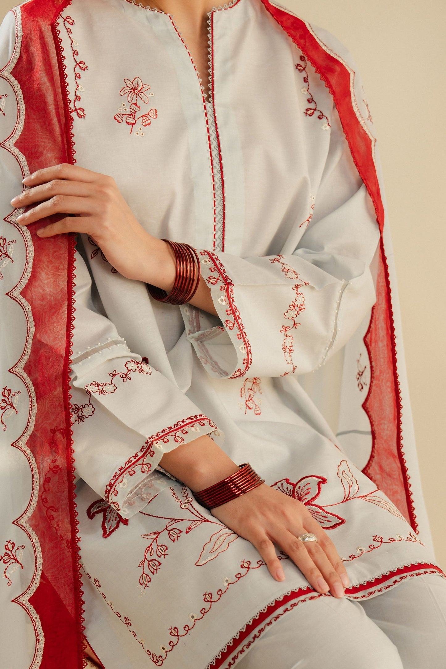 Zara Shahjahan | Eid Pret 25 | CR25P0216 L Gray Cambric
