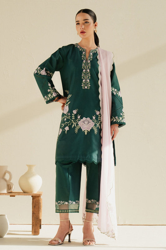 Zara Shahjahan | Eid Pret 25 | CR25P0227 XS Emerald Green Dobby