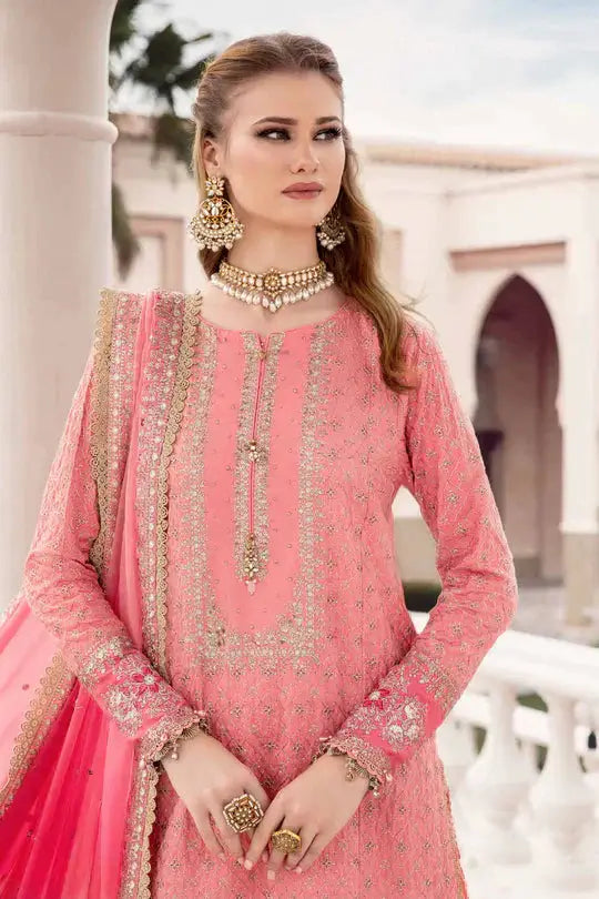 Maria B | Sateen Formals 23 | Candy Pink CST-701 - Pakistani Designer Dress - by Maria B | Type: Formal - 100% Original at Saira Sultan