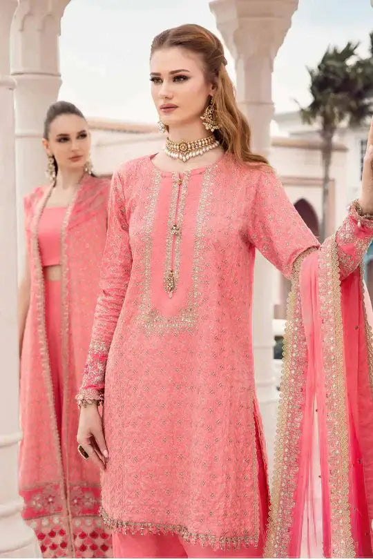 Maria B | Sateen Formals 23 | Candy Pink CST-701 - Pakistani Designer Dress - by Maria B | Type: Formal - 100% Original at Saira Sultan