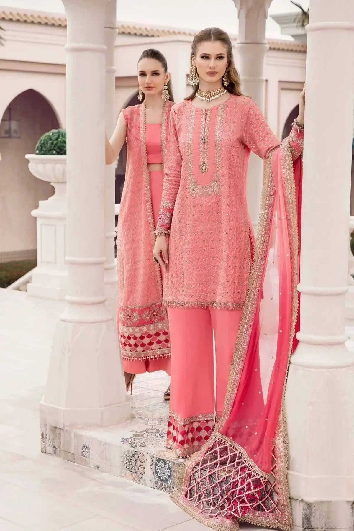 Maria B | Sateen Formals 23 | Candy Pink CST-701 - Pakistani Designer Dress - by Maria B | Type: Formal - 100% Original at Saira Sultan