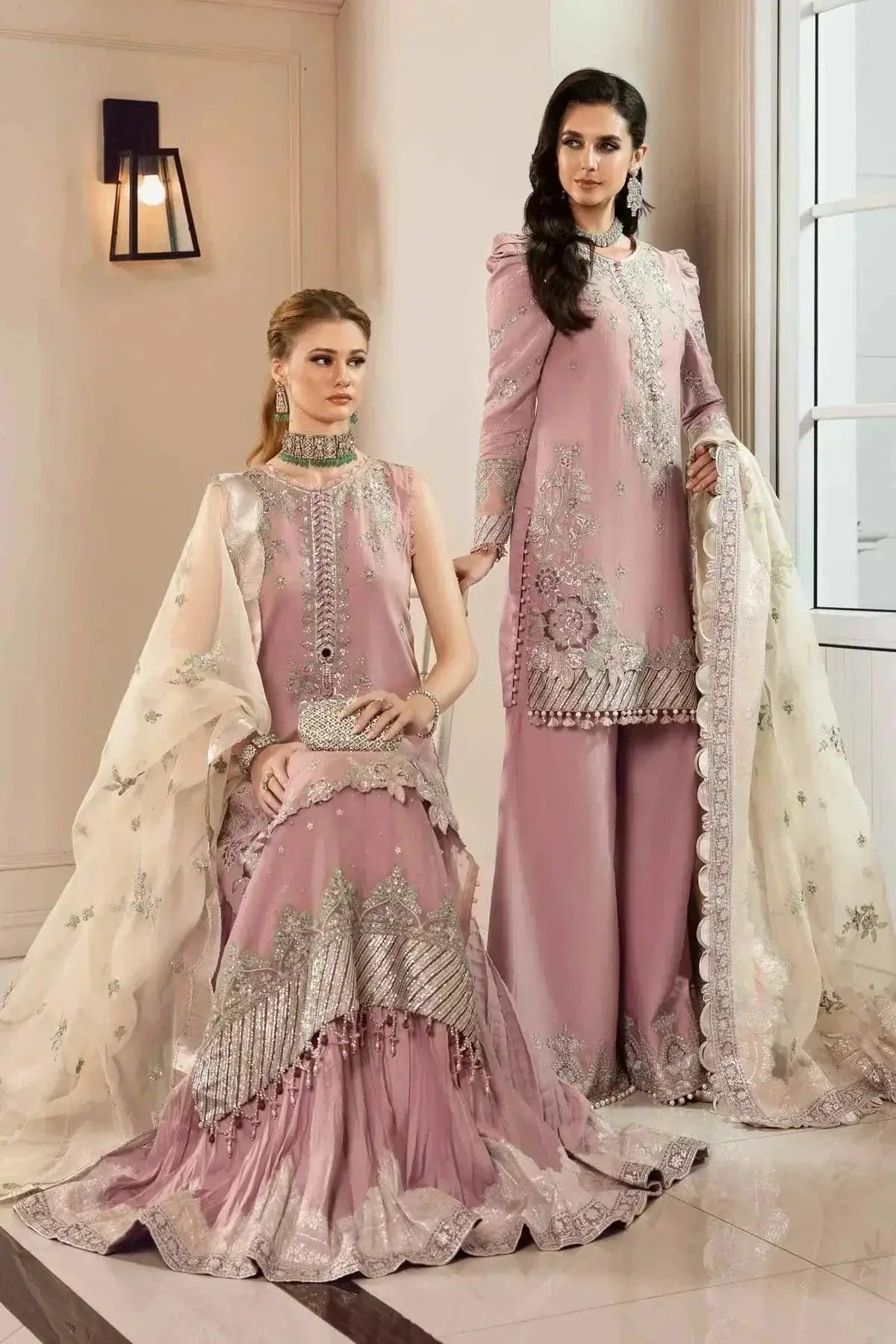Maria B | Sateen Formals 23 | Mauve CST-706 - Pakistani Designer Dress - by Maria B | Type: Formal - 100% Original at Saira Sultan