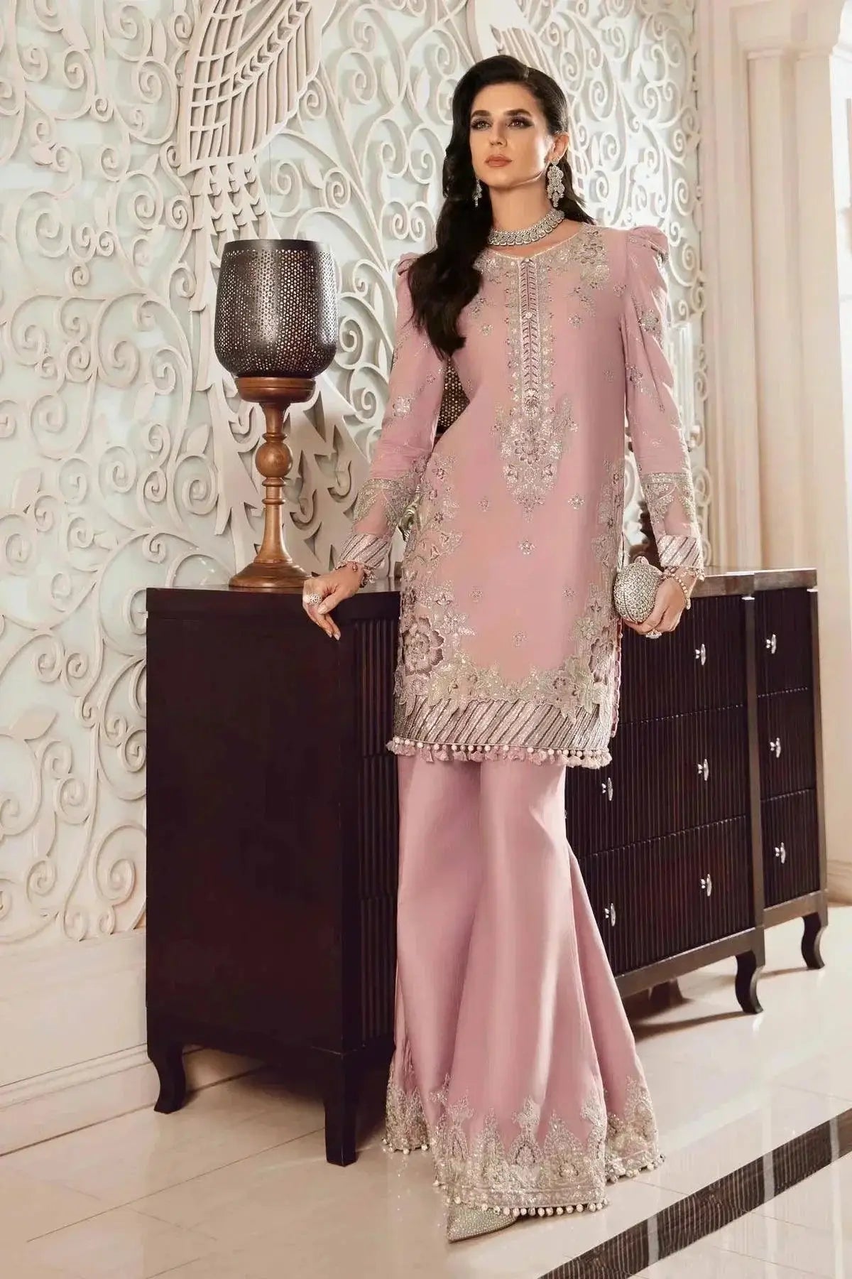 Maria B | Sateen Formals 23 | Mauve CST-706 - Pakistani Designer Dress - by Maria B | Type: Formal - 100% Original at Saira Sultan