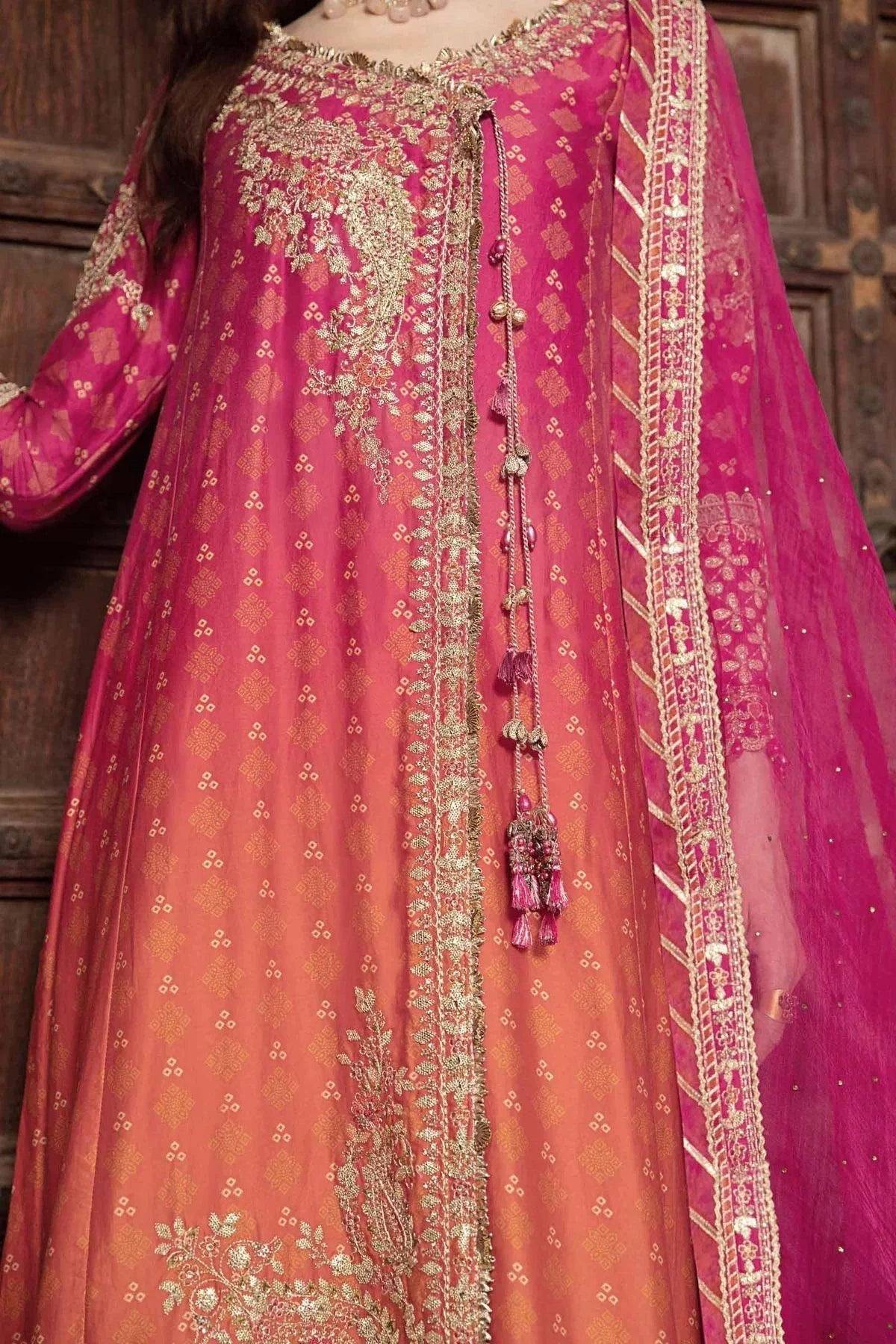 Maria B | Sateen Formals 23 | Fuchsia Pink CST-709 - Pakistani Designer Dress - by Maria B | Type: Formal - 100% Original at Saira Sultan
