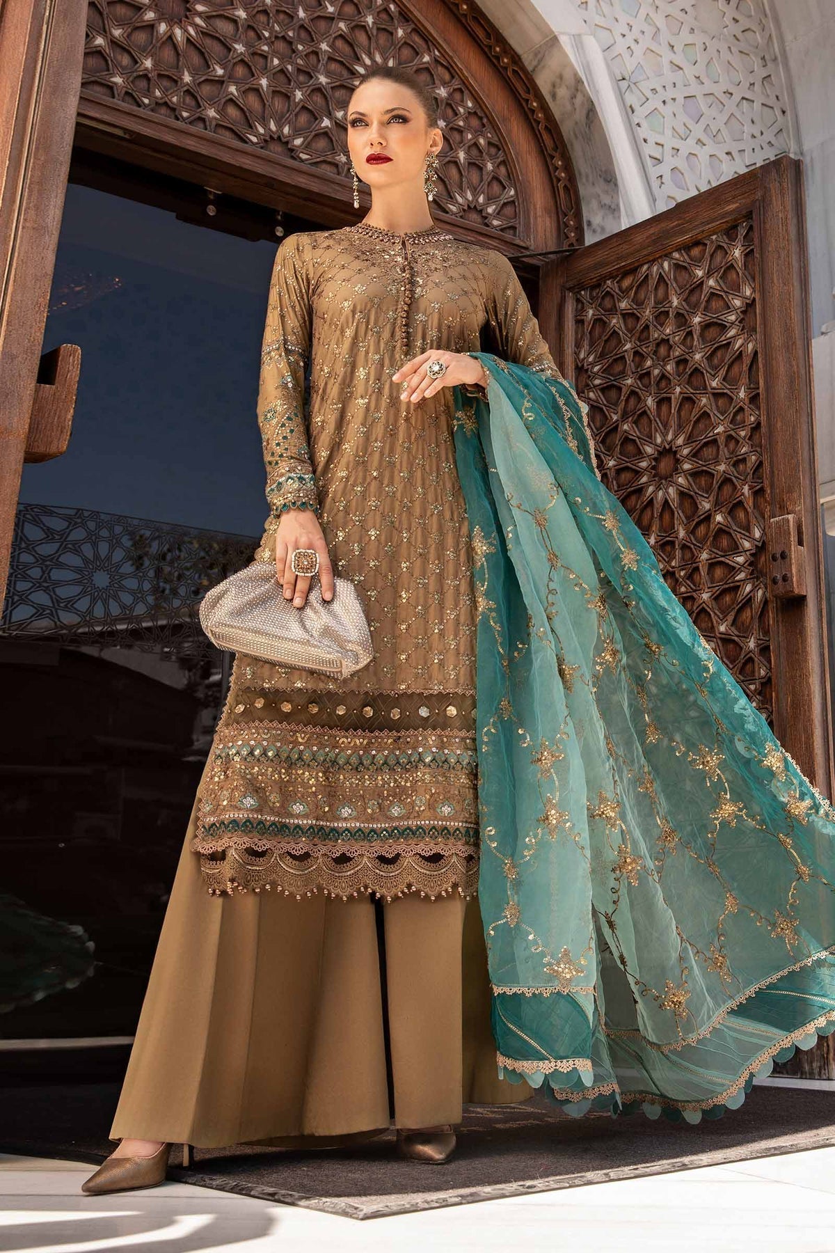 Maria B | Sateen Formals 24 | CST-808 - Pakistani Designer Dress - by Maria B | Type: Formal - 100% Original at Saira Sultan
