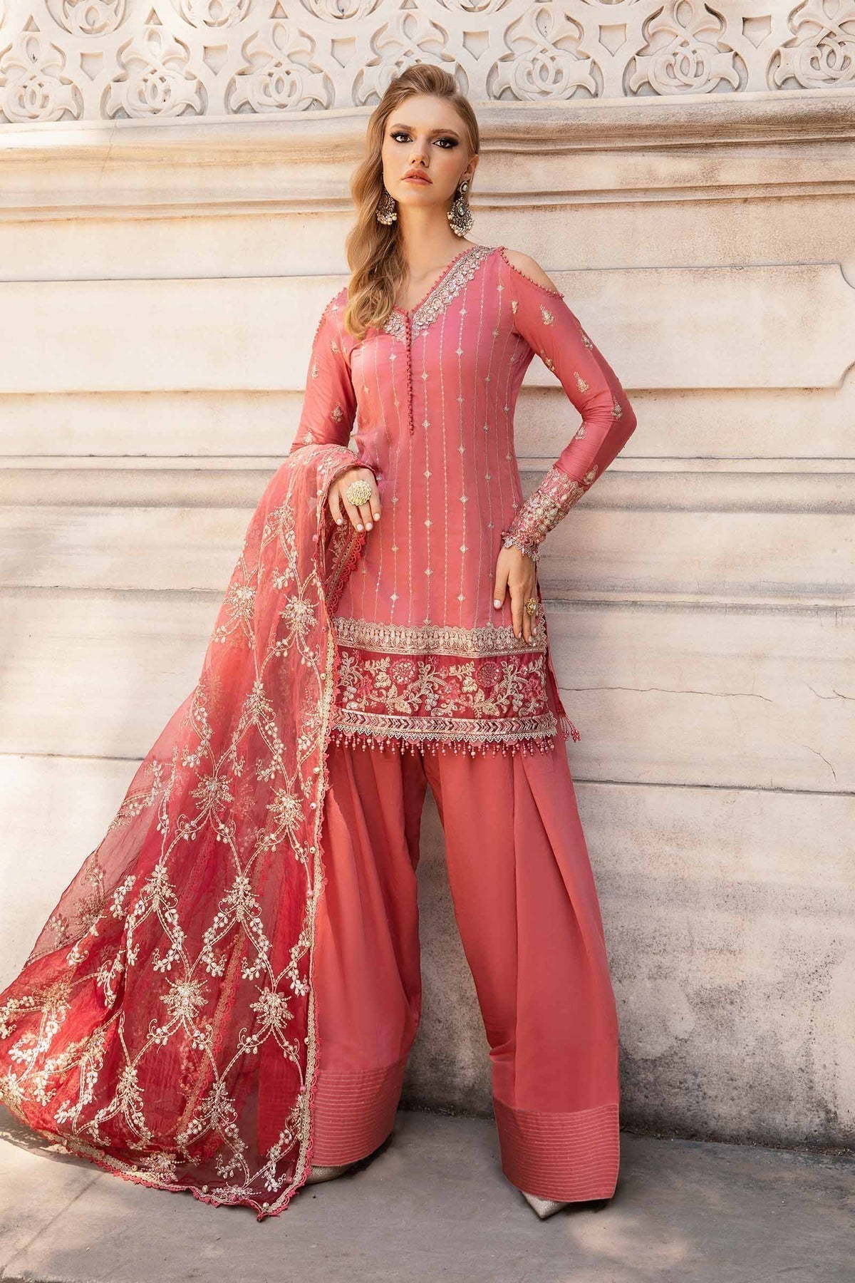 Maria B | Sateen Formals 24 | CST-809 - Pakistani Designer Dress - by Maria B | Type: Formal - 100% Original at Saira Sultan