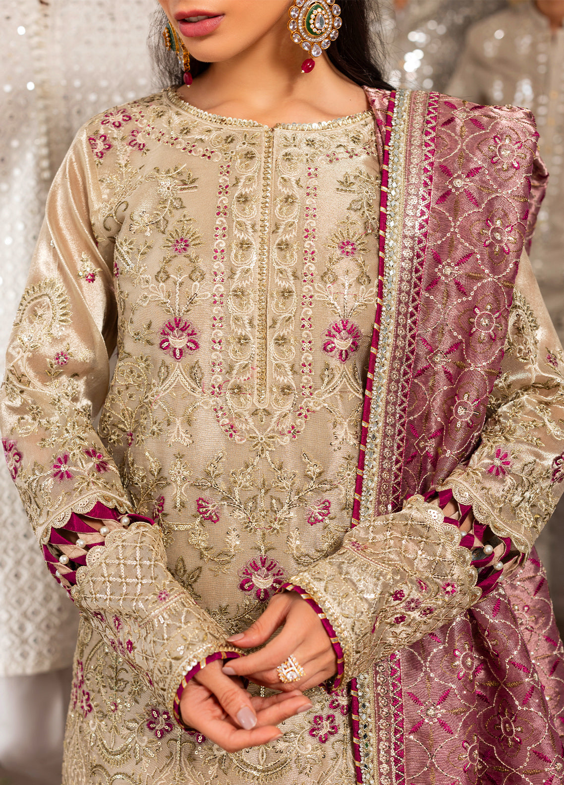 Sahane | Haye Dil Wedding Formals | CT 29005 Gold Love - Pakistani Designer Dress - by Sahane - Type : Ladies Clothes - 100% Original at Saira Sultan
