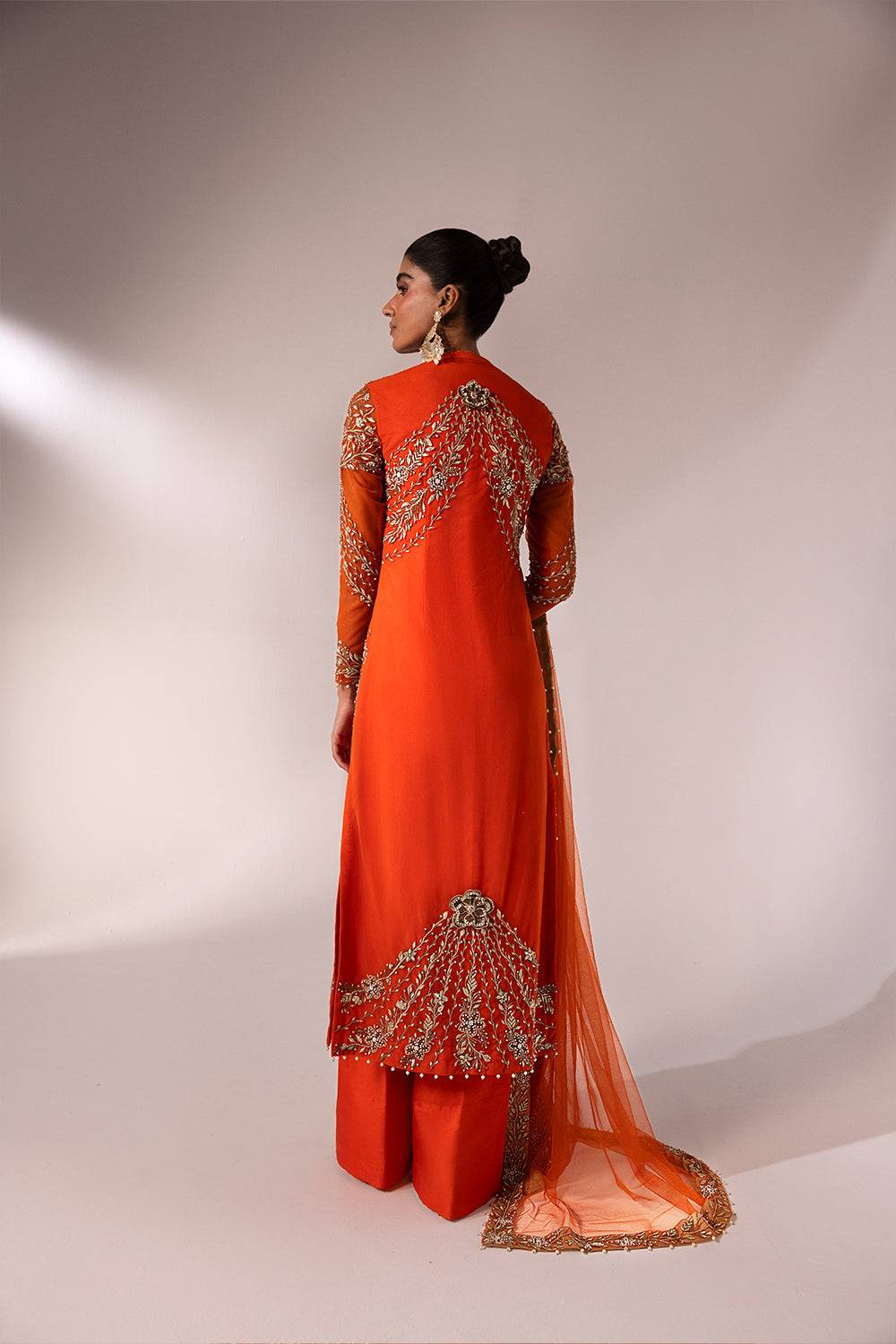 Caia | Regine Luxury Formal23 | TANGERINE - Pakistani Designer Dress - by Caia | Type: Formal - 100% Original at Saira Sultan