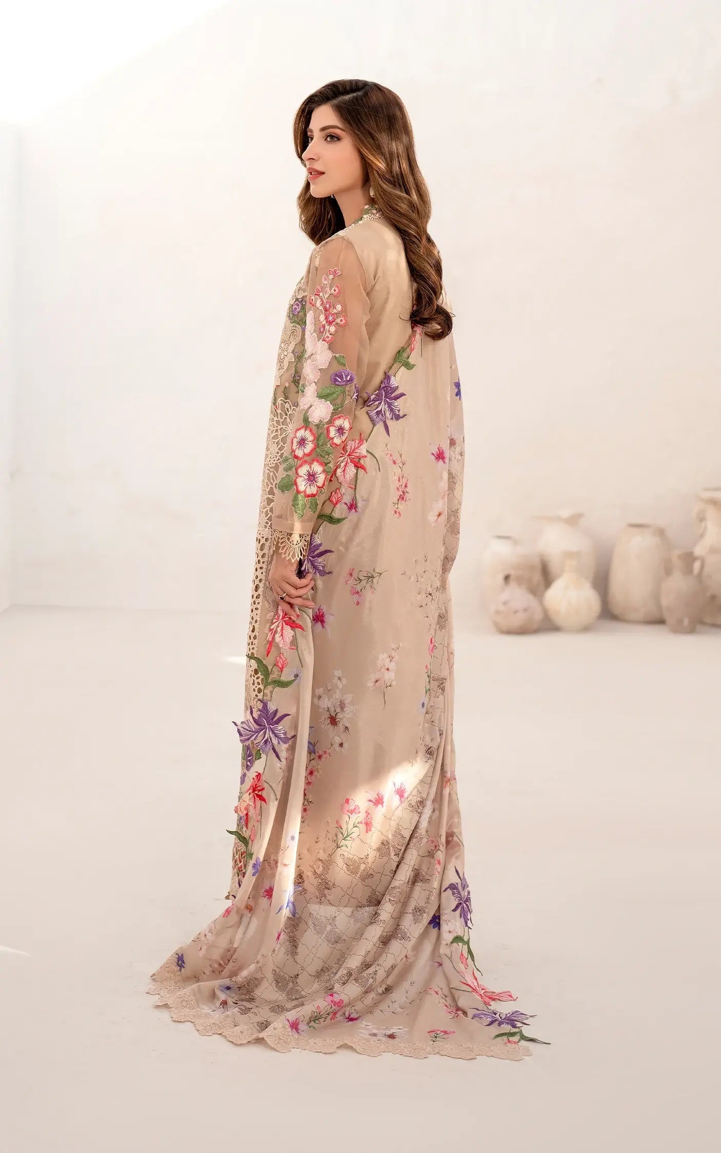 Asifa and Nabeel | Azalia Summer 25 | Carnation (AZL25-09) S Beige Lawn