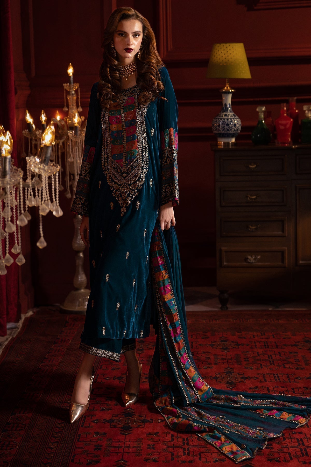 Charizma | Signora Velvet | Velvet CVT4-02 - Pakistani Designer Dress - by Charizma | Type: Ladies Clothes - 100% Original at Saira Sultan