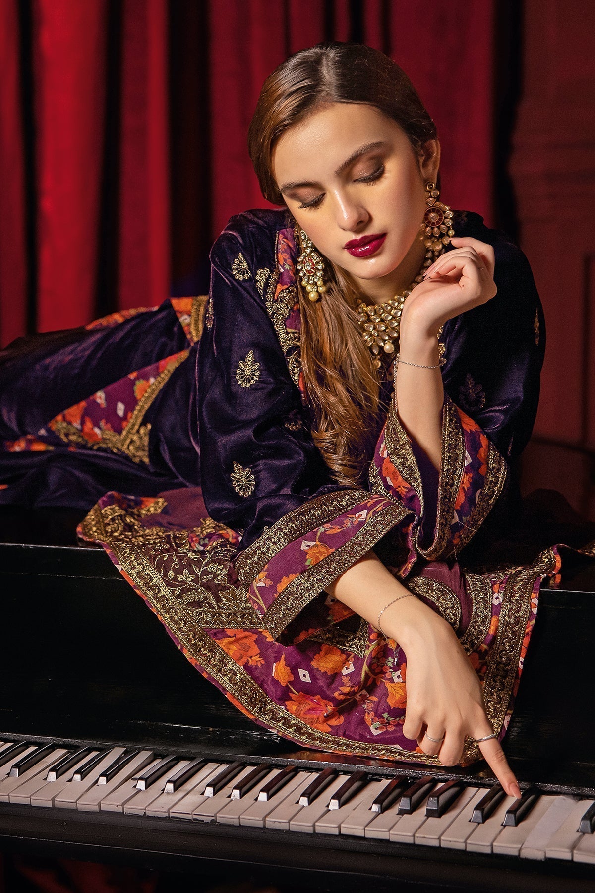 Charizma | Signora Velvet | Velvet CVT4-08 - Pakistani Designer Dress - by Charizma | Type: Ladies Clothes - 100% Original at Saira Sultan