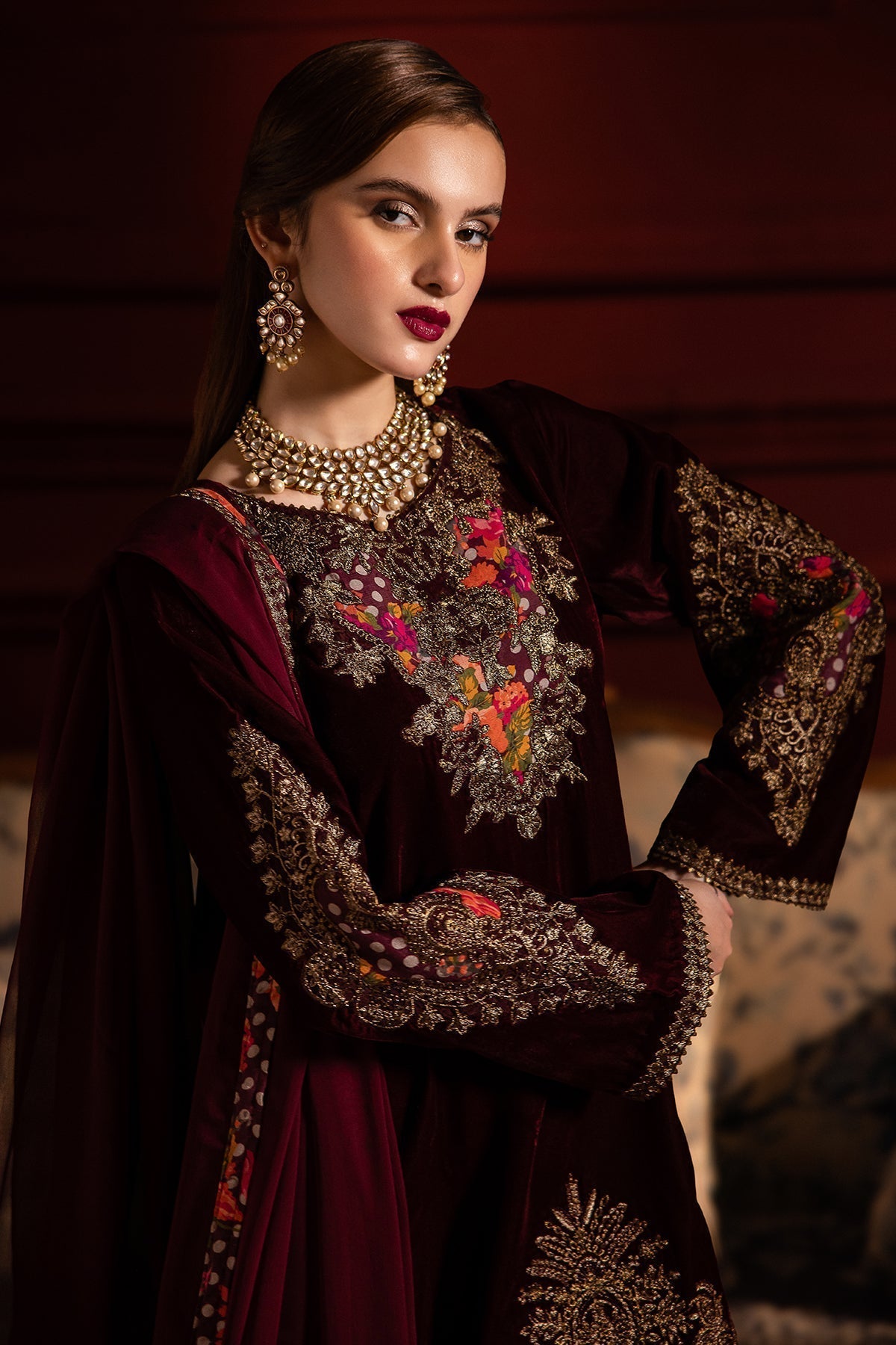 Charizma | Signora Velvet | Velvet CVT4-06 - Pakistani Designer Dress - by Charizma | Type: Ladies Clothes - 100% Original at Saira Sultan