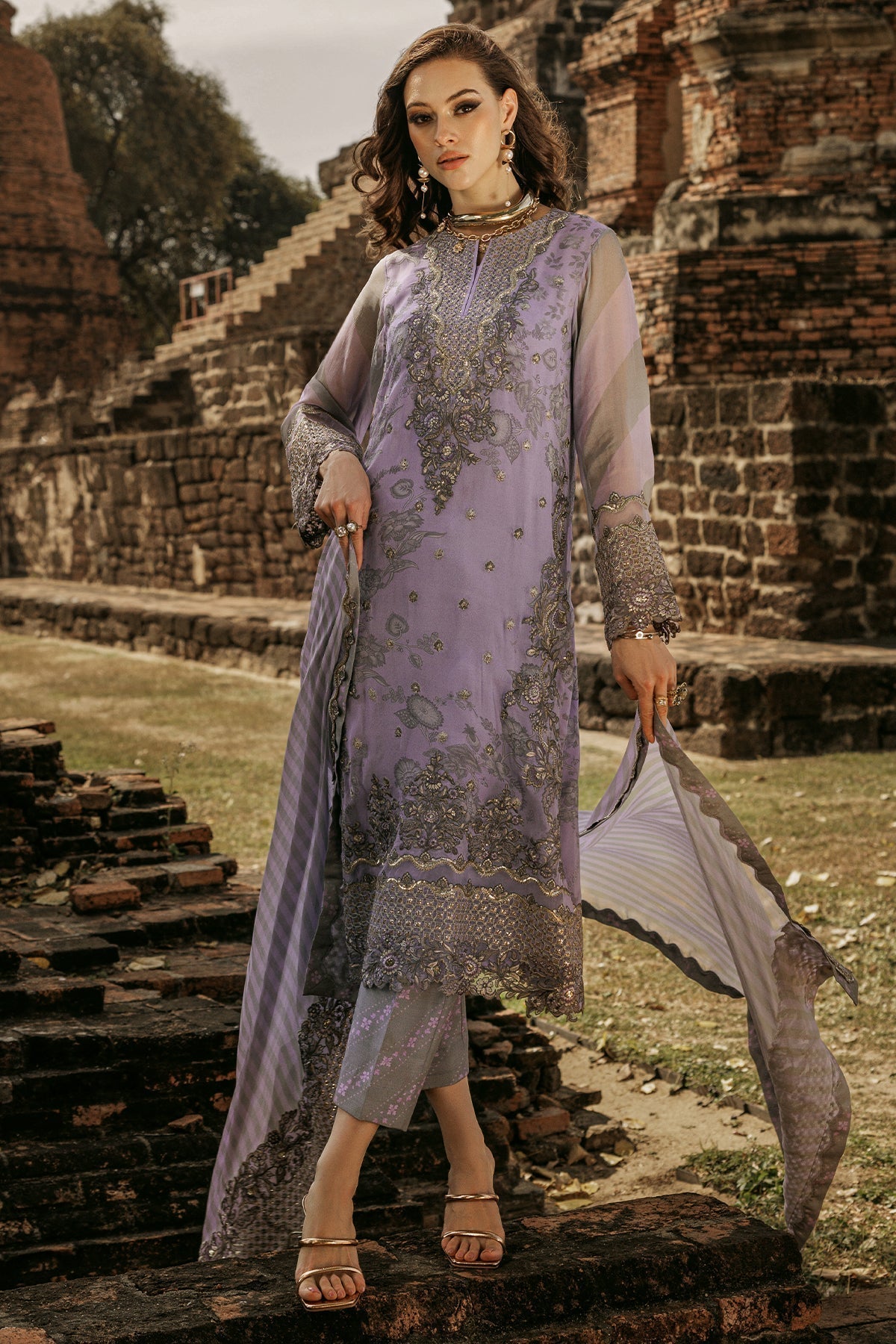 Charizma | Vasal Collection 25 | VSL25-04 M Purple Gray Chiffon