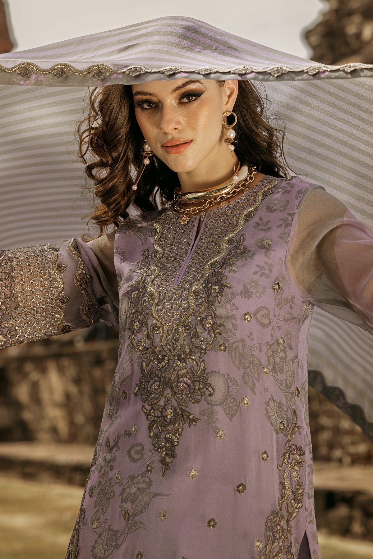 Charizma | Vasal Collection 25 | VSL25-04 L Purple Gray Chiffon