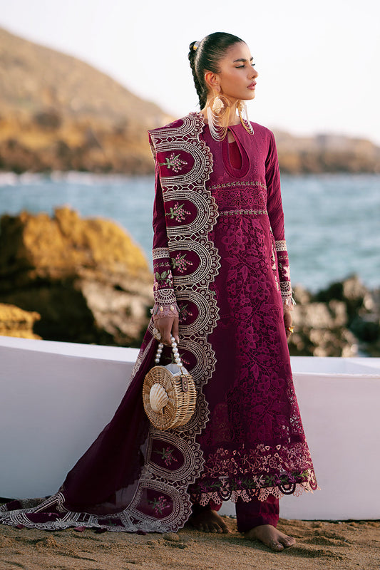 AJR Couture | Dastan Luxury Lawn 25 | Cherry Wine XS Berry Lawn