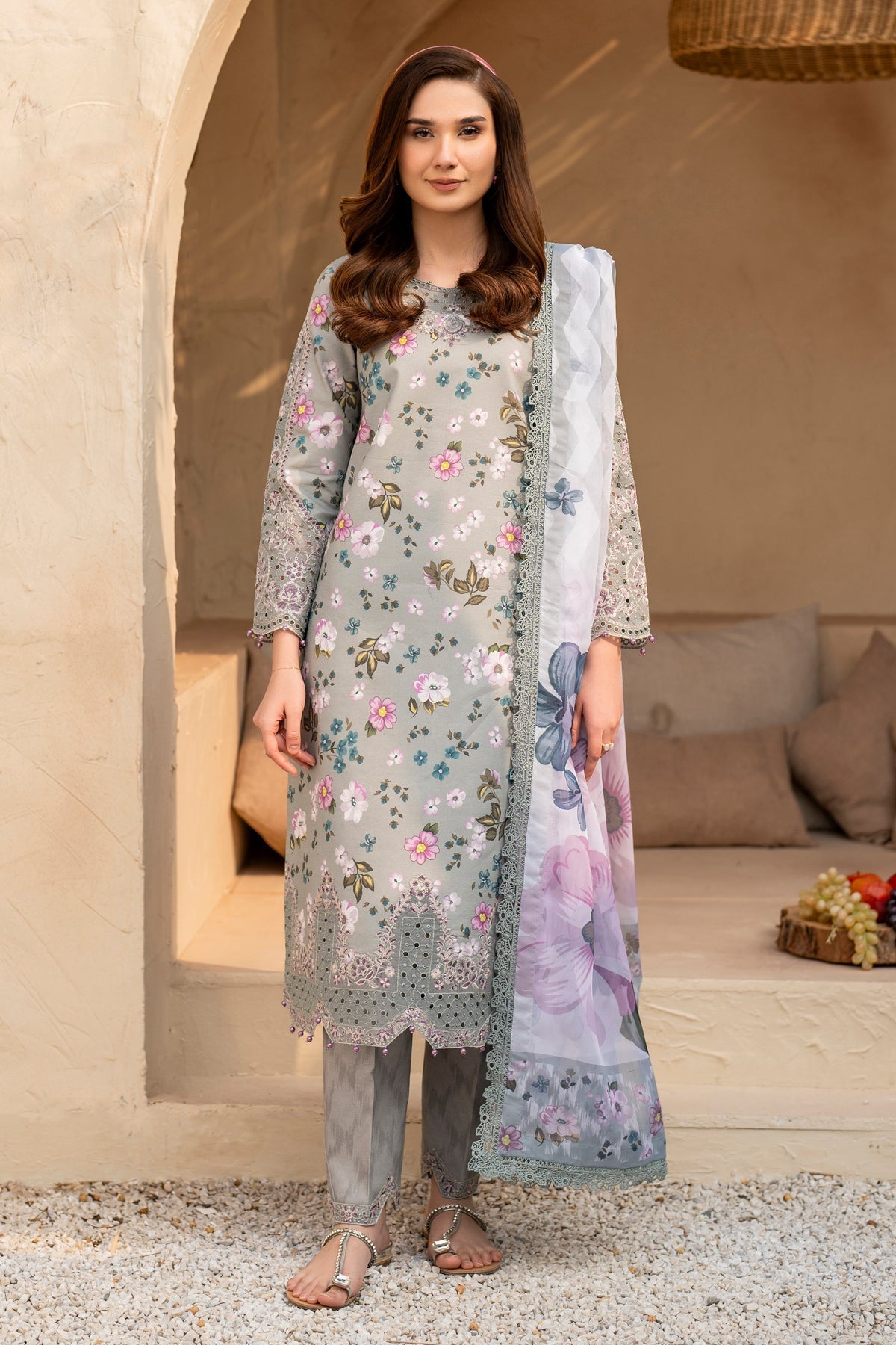 Alizeh | Levana Lawn | Cinder S Mouse Gray Lawn