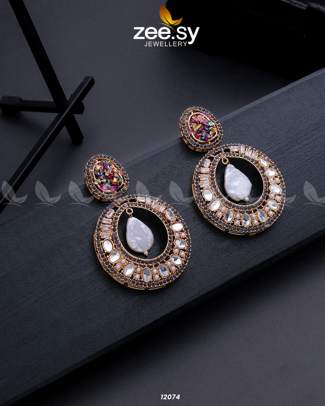 Cluster Zircons Earrings Multi