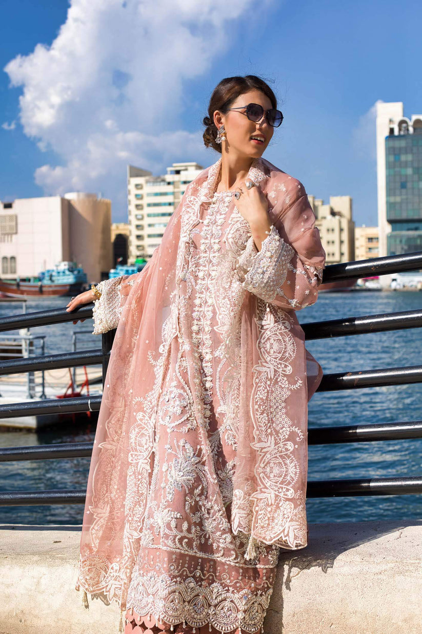Kara | Kamdani Festive Collection | Cotton Candy M Salmon Pink Cotton Net